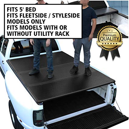 DNA Motoring TTC-HARD-045 Truck Bed Top Hard Solid Tri-Fold Tonneau Cover