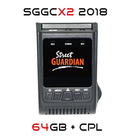 Street Guardian SGGCX2 2018 (v4) Supercapacitor Sony Exmor IMX322 WDR CMOS Sensor DashCam 1080P 30Fps   USB/OTG Android Card Reader   GPS   CPL (GCX2 2018 (v4) Edition 64GB)