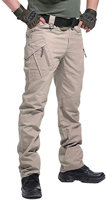 CARWORNIC Men's Outdoor Tactical Pants Rip-Stop Lightweight Stretch Military Cargo Work Hiking Pants