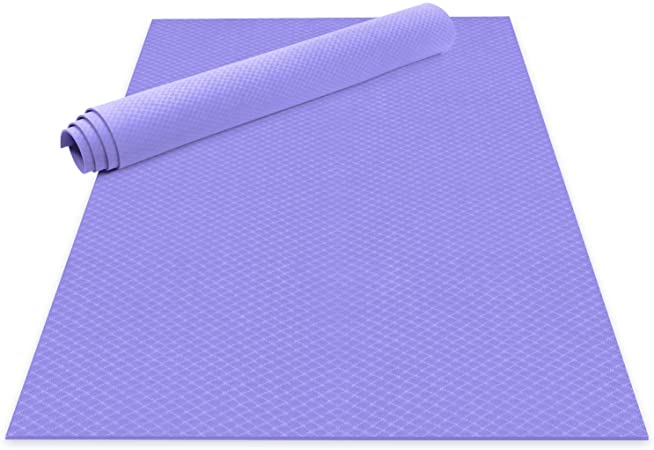 Odoland Large Yoga Mat for Pilates Stretching Home Gym Workout, Extra Thick Non Slip Eco Friendly Exercise Mat with Carry Strap