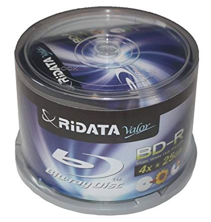 Ridata 300 Blu-ray Valor 4X BD-R 25GB Disc White Inkjet Hub