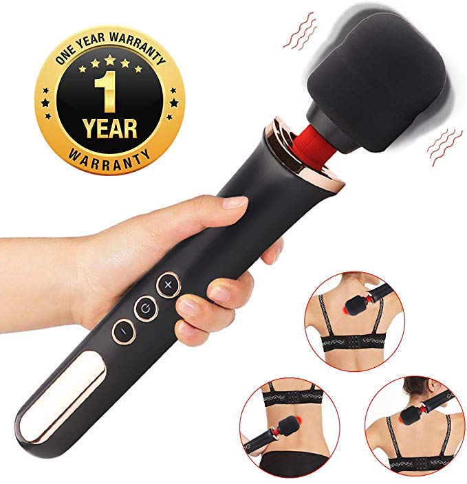 Personal Massager Wand Massager, Acvioo 10 Magic Vibration Wand Modes Handheld Powerful Rechargeable Cordless Massager for Neck Shoulder Back Body Massage, Sports Release