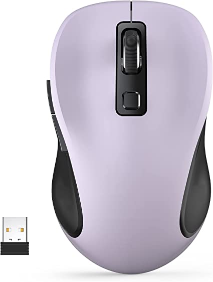 Wireless Mouse, TedGem 2.4GHz Computer Mouse with 6 Button, Cordless Mouse Wireless Mice for Laptop (Pure Purple)