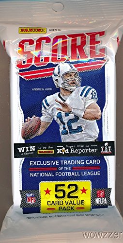 2016 Score NFL Football Awesome Factory Sealed JUMBO FAT Pack with 52 Cards! Loaded with RC's & EXCLUSIVE Inserts! Look for Rookies & Autographs of Carson Wentz, Jared Goff & All the Top NFL Picks!