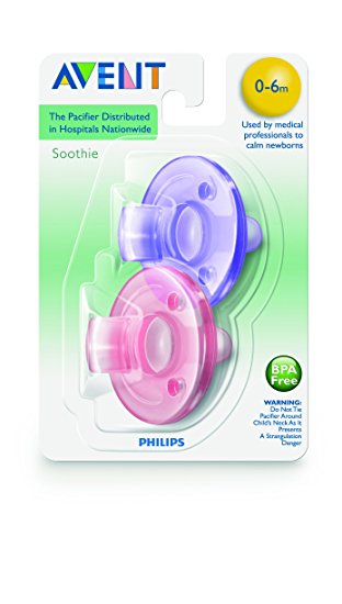 Philips Avent Soothie Pacifier,  0-3 months, Pink/Purple, SCF190/02