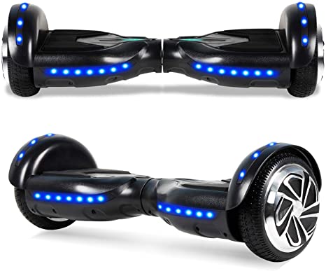 SISIGAD Hoverboard Self Balancing Scooter 6.5" Two-Wheel Self Balancing Hoverboard with Bluetooth Speaker for Adult Kids Gift