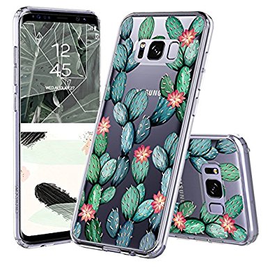 Galaxy S8 Case, Galaxy S8 Clear Case, MOSNOVO Tropical Cactus Clear Design Printed Transparent Plastic Hard Case with Soft TPU Bumper Protective Back Phone Case Cover for Samsung Galaxy S8 (2017)