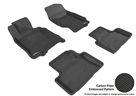 3D MAXpider Complete Set Custom Fit All-Weather Floor Mat for Select Infiniti G35/G37 Models - Kagu Rubber (Black)