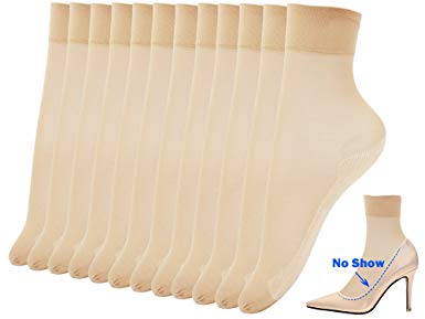 Fitu Women's 10-12 Pairs Nylon Ankle High Tights Hosiery Socks