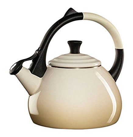 Le Creuset Enameled Steel 1.6 Quart Oolong Tea Kettle, Dune