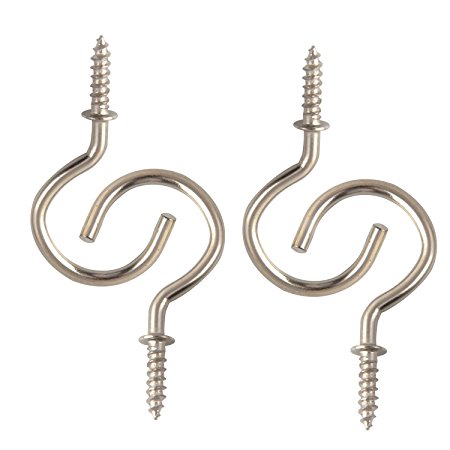 1-1/4 Inches Nickel Plated Ceiling Screw Hooks,Pack of 20