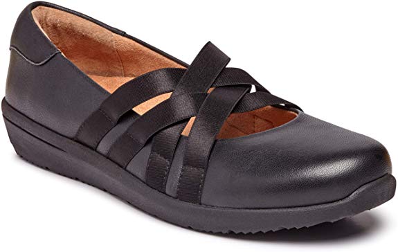 Vionic Women's Magnolia Serenity Strappy Mary Jane Flats - Ladies Walking Shoes with Concealed Orthotic Arch Support