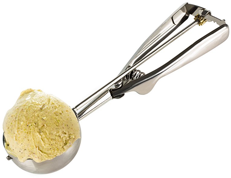 Andrew James Stainless Steel Ice Cream Scoop with Trigger, 6cm Scope for Ice Cream, Mashed Potato, Batter Portions, Etc.