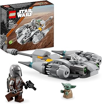 LEGO 75363 Star Wars The Mandalorian N-1 Starfighter Microfighter Microscale Building Toy, The Book of Boba Fett Vehicle with Grogu Baby Yoda Figure, Gifts for Kids, Boys, Girls Aged 6 Plus