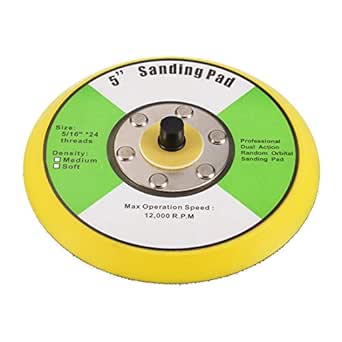 uxcell 5" Hook and Loop Backing Pad Sanding Polishing Backer Plate with 5/16"x24 Thread for Random Orbit Sander Polisher Buffer