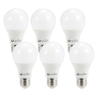 OxyLED 60W Equivalent 3000K A19 LED Light Bulb with E26 Base Soft White 6 Pack - Super Bright 810 Lumens