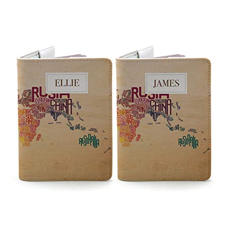 Couple passport holder Set of 2 - Personalized with your Names