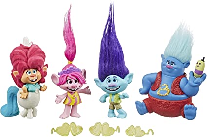 Trolls DreamWorks Lonesome Flats Tour Pack, 5 Small Doll Set Inspired by The Movie World Tour, Toy for Kids 4 Years and Up