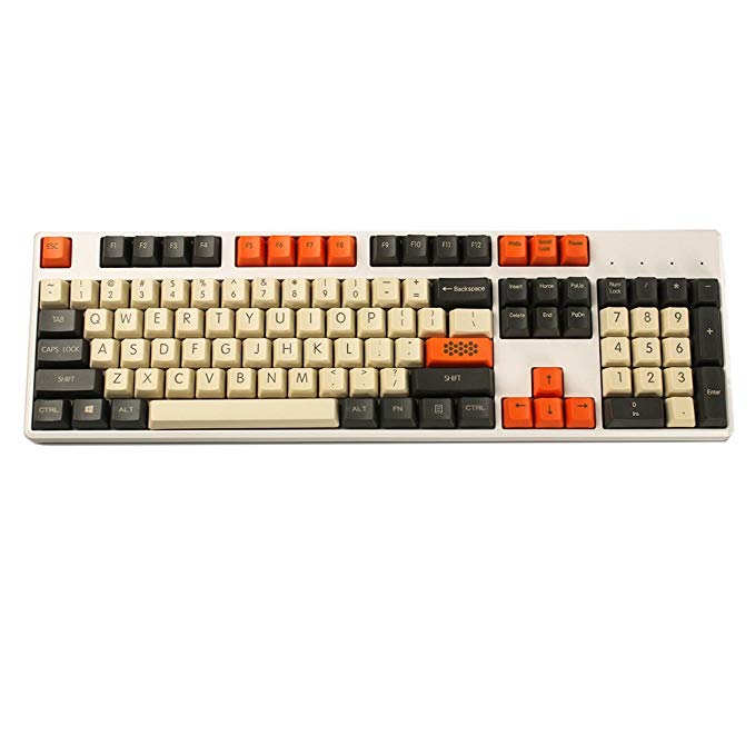 YMDK Carbon 61 87 104 Top Print Keyset Thick PBT OEM Profile Keycaps For MX Mechanical Keyboard (104)