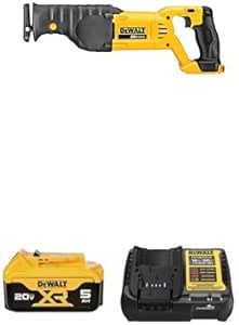 DEWALT 20V MAX* Reciprocating Saw (DCS380B) with DEWALT 20V MAX* 5.0 Ah Battery Charger Kit (DCB205C)