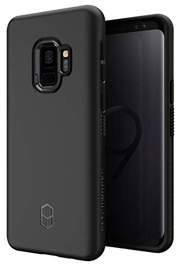 Samsung Galaxy S9 Case, Patchworks [Level ITG Series in Black] One Piece TPU PC Hybrid Dual Material Matte Finish Side Grip with Added Air Pocket and Drop Tested Hard Case for Galaxy S9