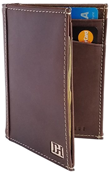 Dapper Hide Men's Slim Leather Bifold Wallet - Gift Box Included - The Gordon