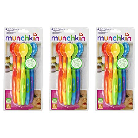 Munchkin 6 Pack Soft-Tip Infant Spoon (Pack of 3)