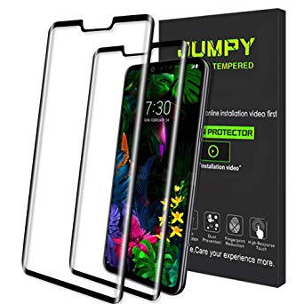[2 Pack] JUMPY For LG G8 ThinQ Screen Protector, [3D Full Coverage] 9H Hardness Premium Tempered Glass with Lifetime Replacement Warranty.