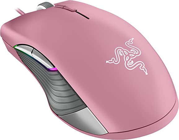 Razer Lancehead TE Ambidextrous Gaming Mouse: 16,000 DPI Optical Sensor - Chroma RGB Lighting - 8 Programmable Buttons - Mechanical Switches - Quartz Pink