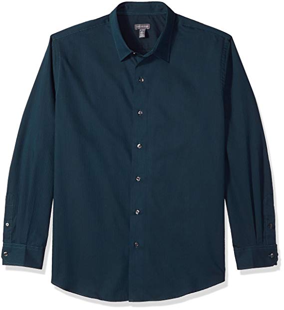 Van Heusen Men's Slim Sateen Stripe Long Sleeve Shirt (Regular & Slim Fit)