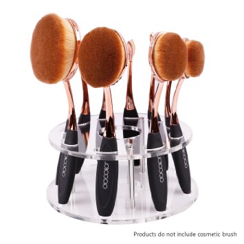 Docolor 10 Hole Oval Makeup Brush Holder Drying Rack Organizer Cosmetic Shelf Tool
