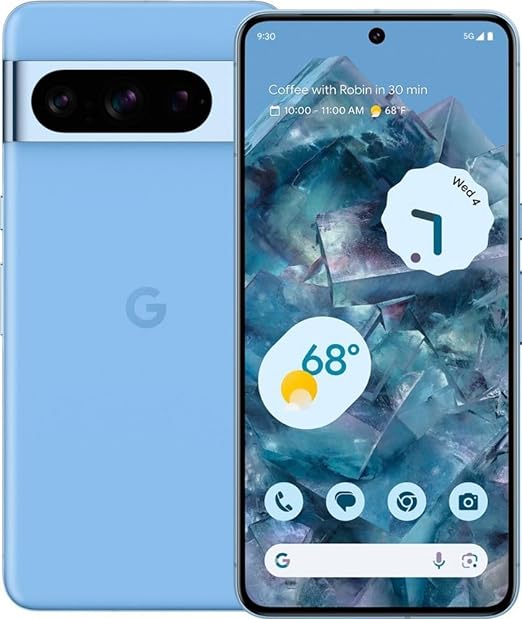 Google Pixel 8 Pro - Unlocked Android Smartphone with Telephoto Lens and Super Actua Display - 24-Hour Battery - Bay - 128 GB (Renewed)