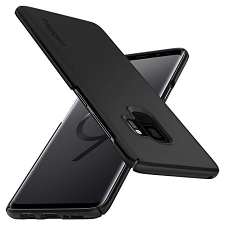 Spigen Thin Fit Galaxy S9 Case with SF Coated Non Slip Matte Surface for Excellent Grip and QNMP Compatible for Galaxy S9 (2018) - Black