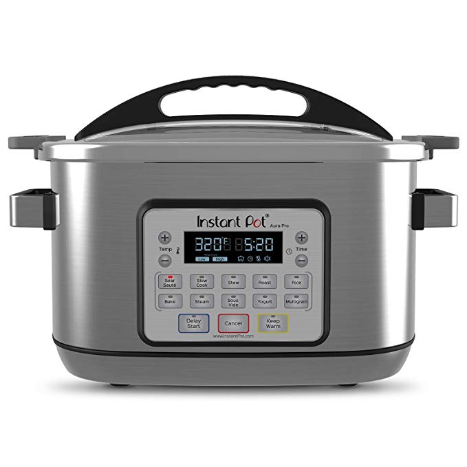 Instant Pot 8 Qt Aura Pro Multi-Use Programmable Multicooker with Sous Vide, Silver (Certified Refurbished)