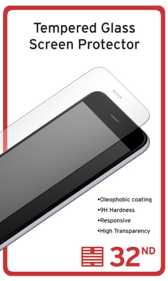 32nd® Tempered Armoured Glass Screen Protector for Motorola Moto X (2nd Gen / 2014 edition)