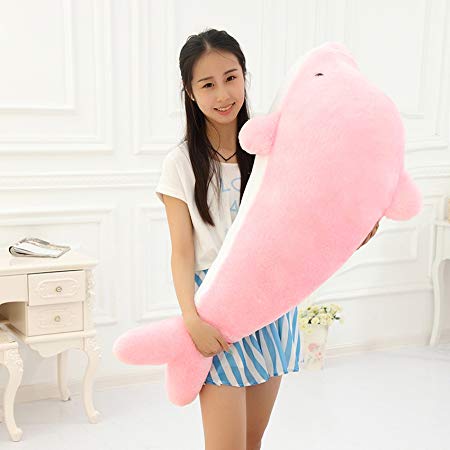 MorisMos Giant Dolphin Stuffed Animal Plush Toy Gift (Pink, 55 inches)