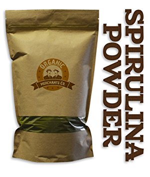 Organic Merchants Organic Spirulina Powder - 1lb Bag - Kosher, Non Gmo, Raw, Vegan