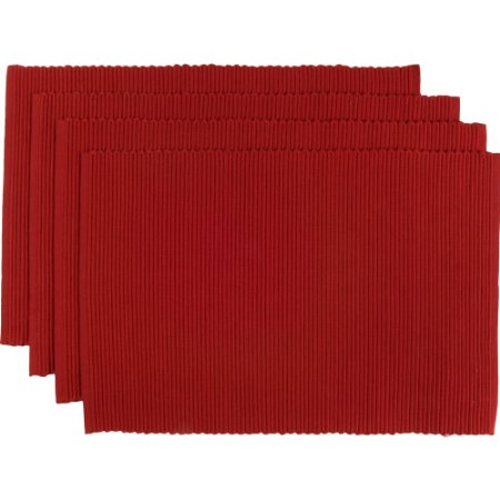 Now Designs Set of 4 Basic Placemats Chili Red