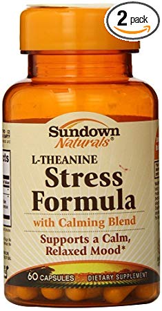 Sundown Naturals L-Theanine Stress Formula, 60 Count (2 Pack)