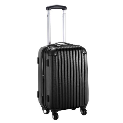 Goplus® New GLOBALWAY 20" ABS Carry On Luggage Travel Bag Trolley Suitcase (Black)