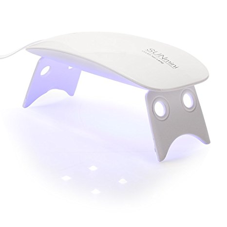 Neverland SUNmini 6W LED UV Nail Dryer Curing Lamp Light Portable for Gel Based Polishes Manicure/Pedicure 2 Timing Setting 45s/60s White