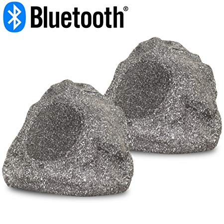 Acoustic Audio RSG6BT Powered Bluetooth Indoor or Outdoor Granite 6.5" Rock Speaker Pair