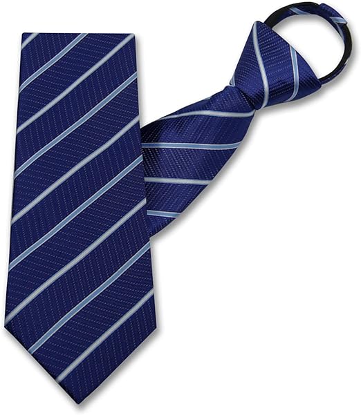 Mantieqingway Mens Zipper Tie 19'' Adjustable Pretied Ties for Men Polyester Necktie with Zip for Wedding Party Christmas