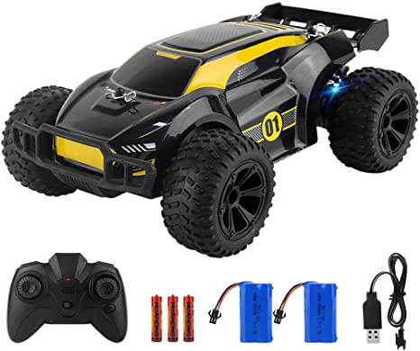 ADDSMILE Remote Control Car, 2.4GHz 1:22 Scale RC Car High-Speed Racing Car Toy Car with 100mins Running Colorful LED Light 2 1000mah Rechargeable Battery for Kid Adul