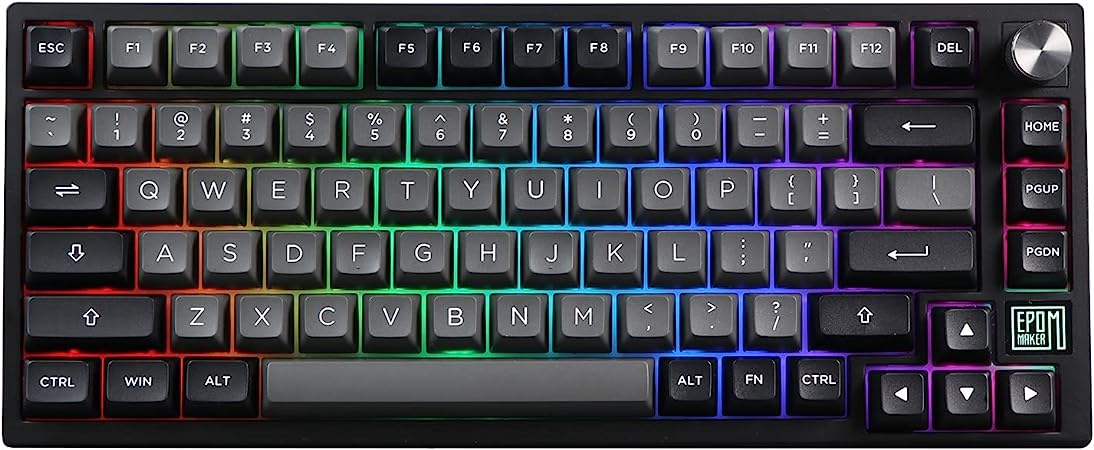 EPOMAKER TH80 SE Gasket 75% Hot Swap RGB 2.4Ghz/ Bluetooth 5.0/ Wired Mechanical Gaming Keyboard, NKRO with Poron/EVA Foam, 4000mah Battery, Knob Control for E-Sport/Windows/Mac(Budgerigar Switch)