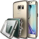 Galaxy S6 Edge Case - Ringke FUSION All New Dust Free Cap and Drop Protection FREE Back FilmSMOKE BLACK Premium Crystal Clear Back Shock Absorption Bumper Hard Case with Free Back Film for Samsung Galaxy S6 Edge - EcoDIY Package