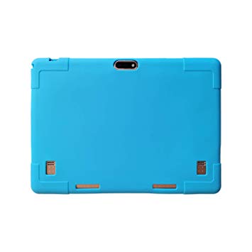 Transwon Silicone Case Compatible with YELLYOUTH 10, Wecool 10.1, Victbing 10.1, Lectrus 10.1, Hoozo 10.1, Dragon Touch K10, BeyondTab 10.1, Veidoo 10.1, MRMAODOU 10, Yuntab K107, BENEVE 10.1 - Blue