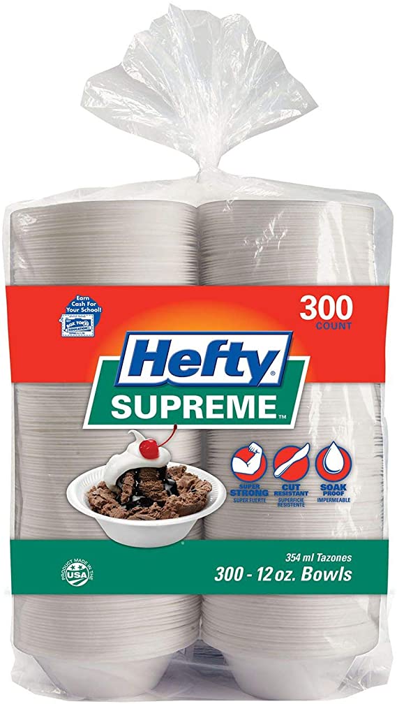 Hefty Supreme Foam Bowls Heavyweight, 12 oz. (300 ct.)