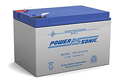 Powersonic PS-12140 - 12 Volt/14 Amp Hour Sealed Lead Acid Battery with 0.250 Fast-on Connector