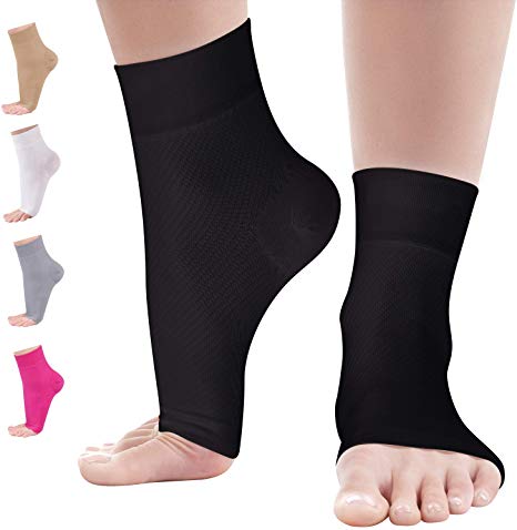 Kemford Ankle Compression Sleeve - 1-Pair Plantar Fasciitis Sock – Foot Brace for Arch Support - Heel Pain Relief for Women & Men